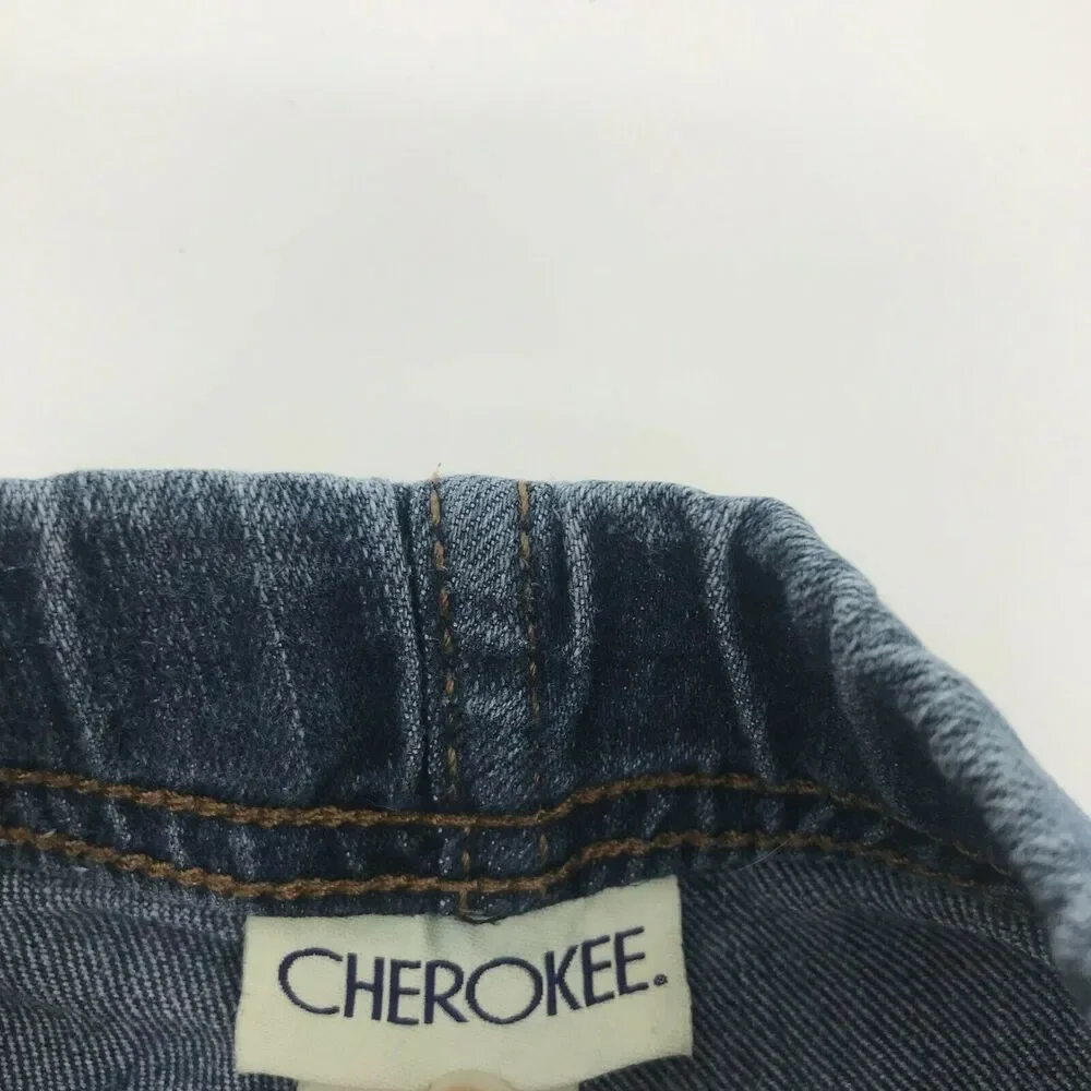 Cherokee Girl’s Faded Blue Denim Elastic Skinny Jeans Kid’s Youth Size 12